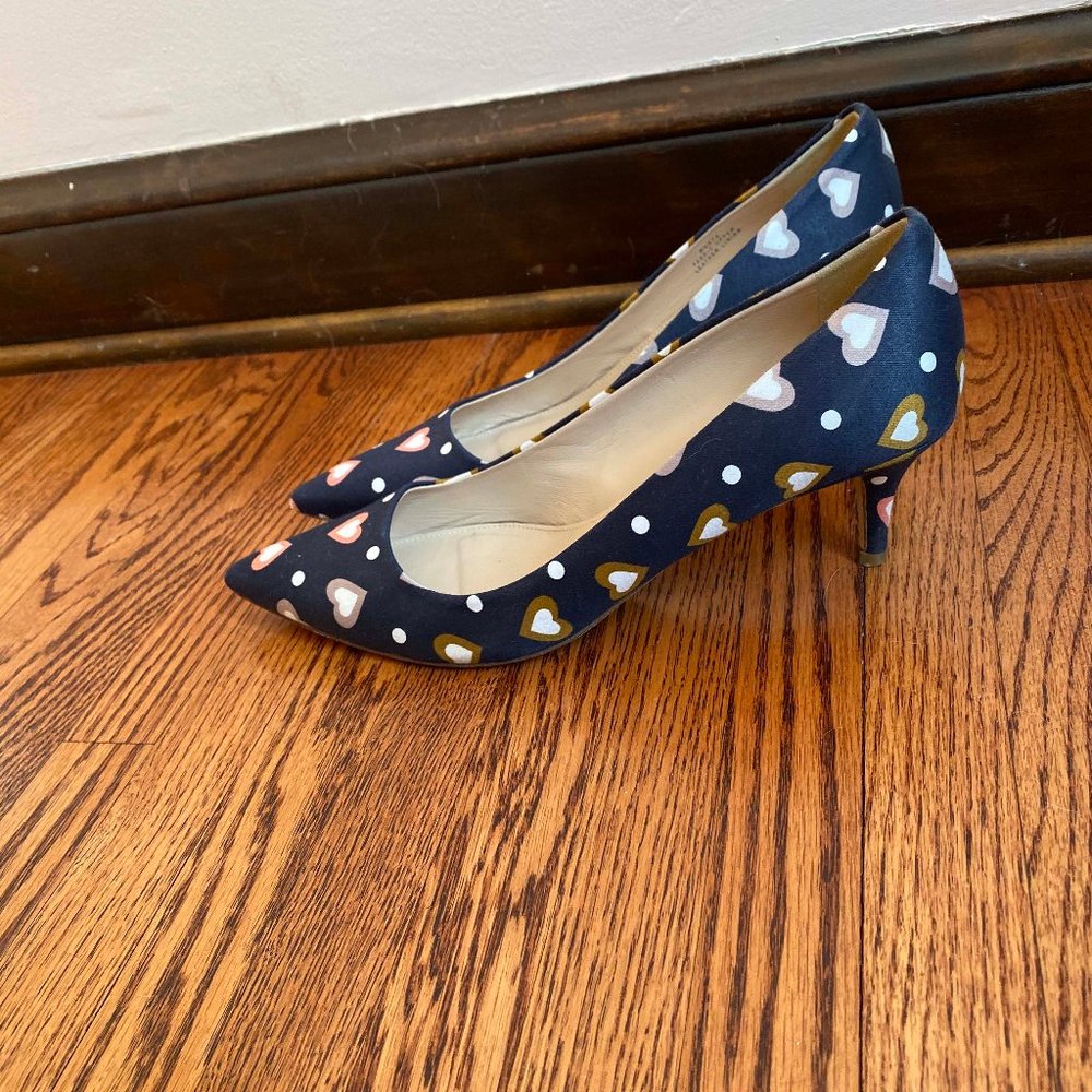 J.Crew kitten heel pump Rare hearts